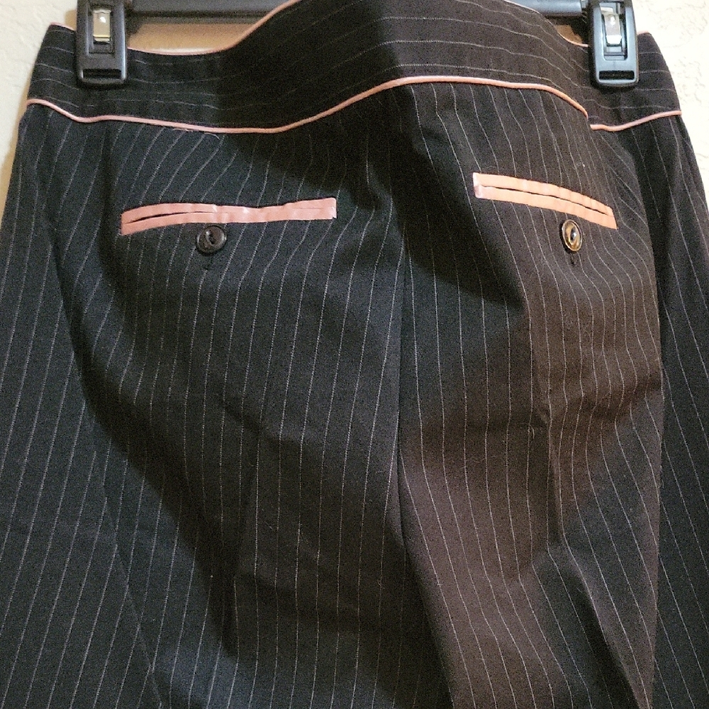 Guess Black Pinstripe Wide Leg Pants - Picture 3 of 9